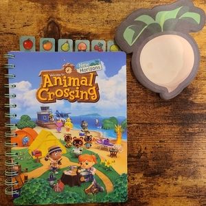 Animal crossing notebook and sticky notes